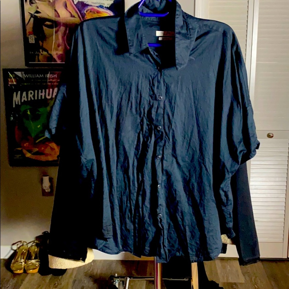 Oversized cotton button down